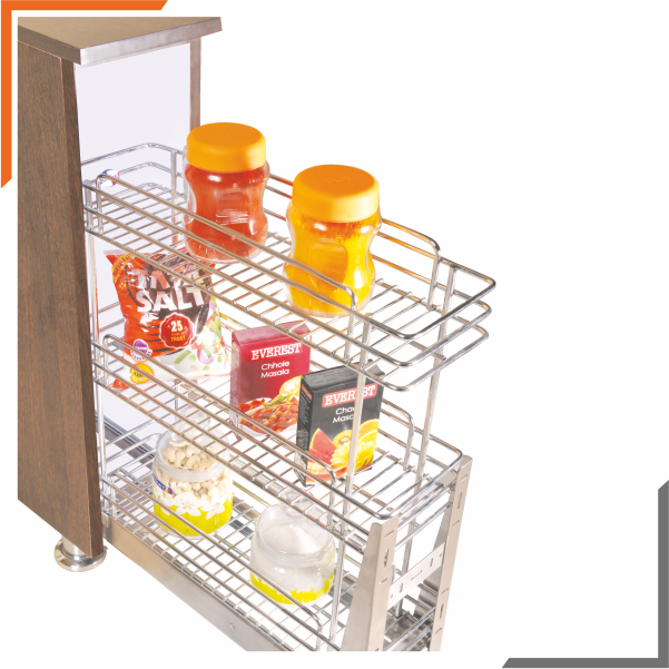 Spice Pullout Three Shelf Zinc Plus