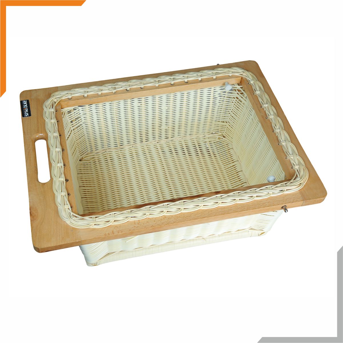 PVC Wicker Basket with Runners (Silver)