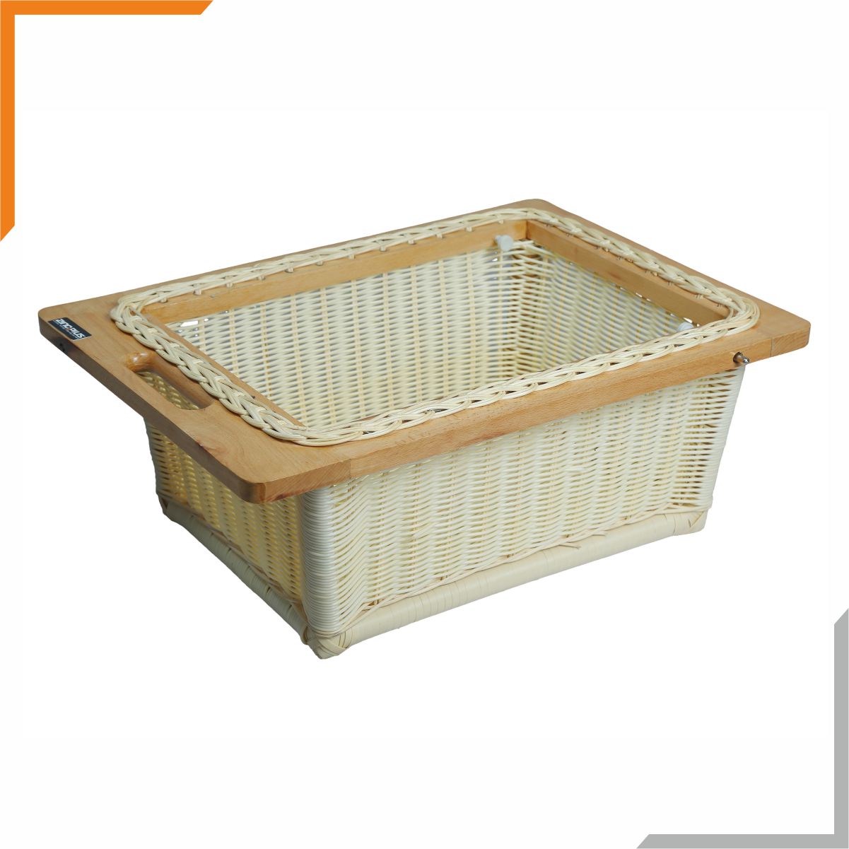 PVC Wicker Basket with Runners (Silver)