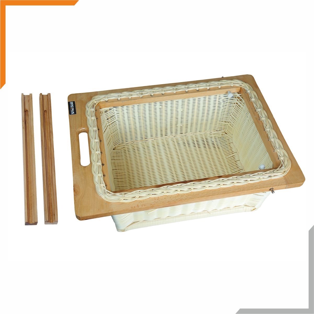 PVC Wicker Basket with Runners (Silver)