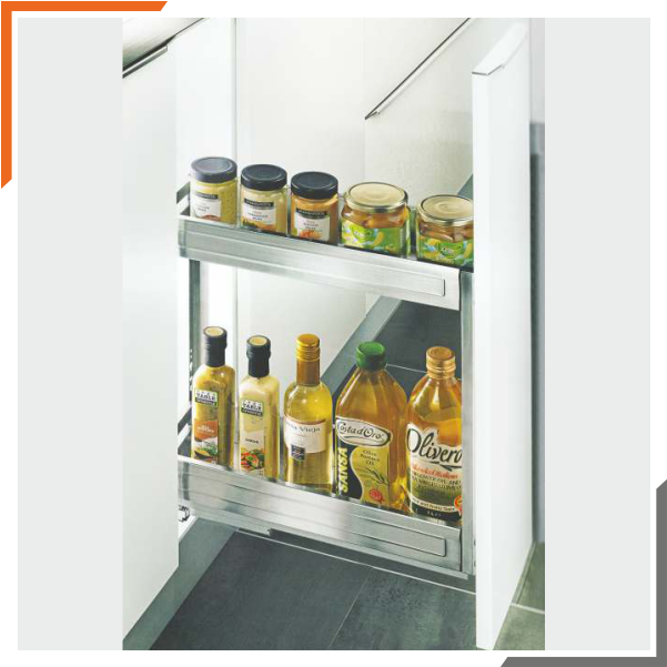 SS Satin Bottle Pullout with (Two Shelves) - Main Image