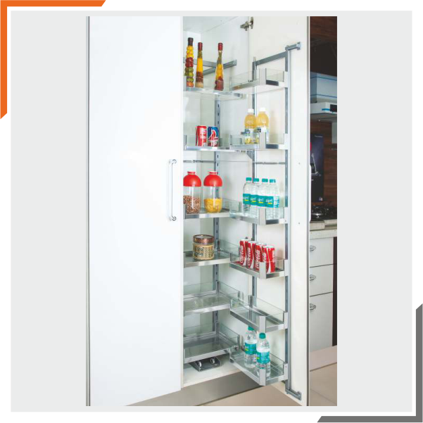 Glass Pantry Pullout Unit (With Glass Basket)