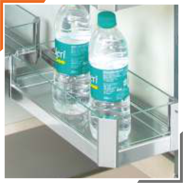 Glass Pantry Pullout Unit (With Glass Basket)