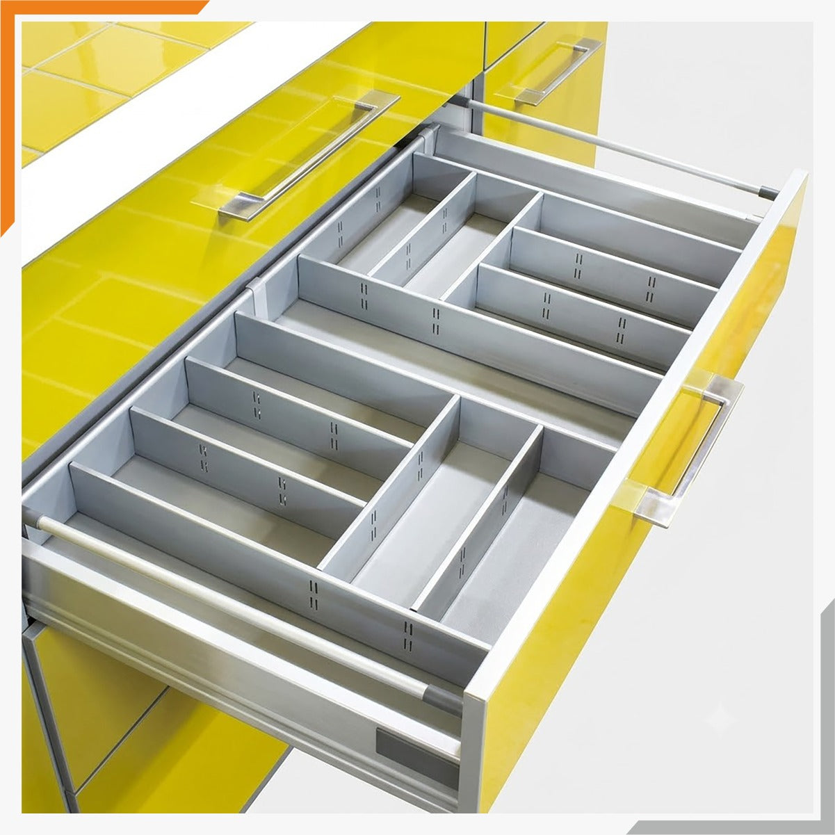 Metal Cutlery Divider Grey Finish