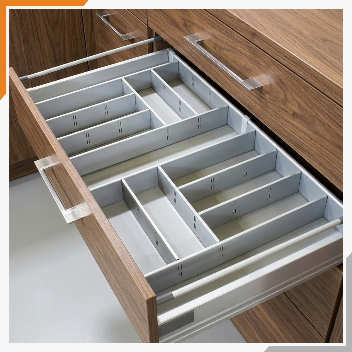 Metal Cutlery Divider Grey Finish