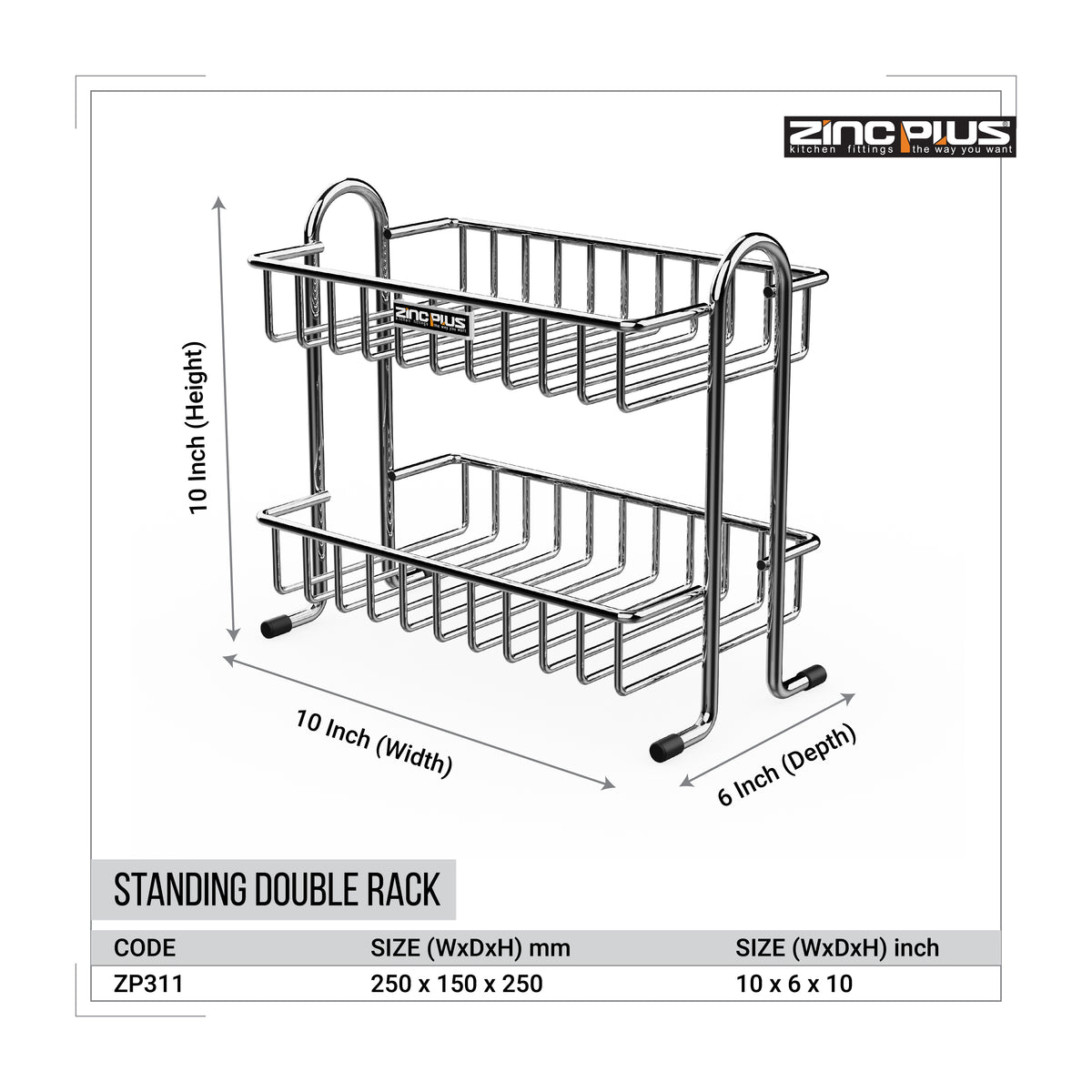 Sstable Two Rack Standing Double Rack – Zinc Plus