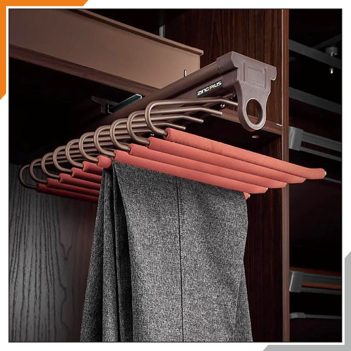 Top Mounted V-Pants Rack (Mocha Color)