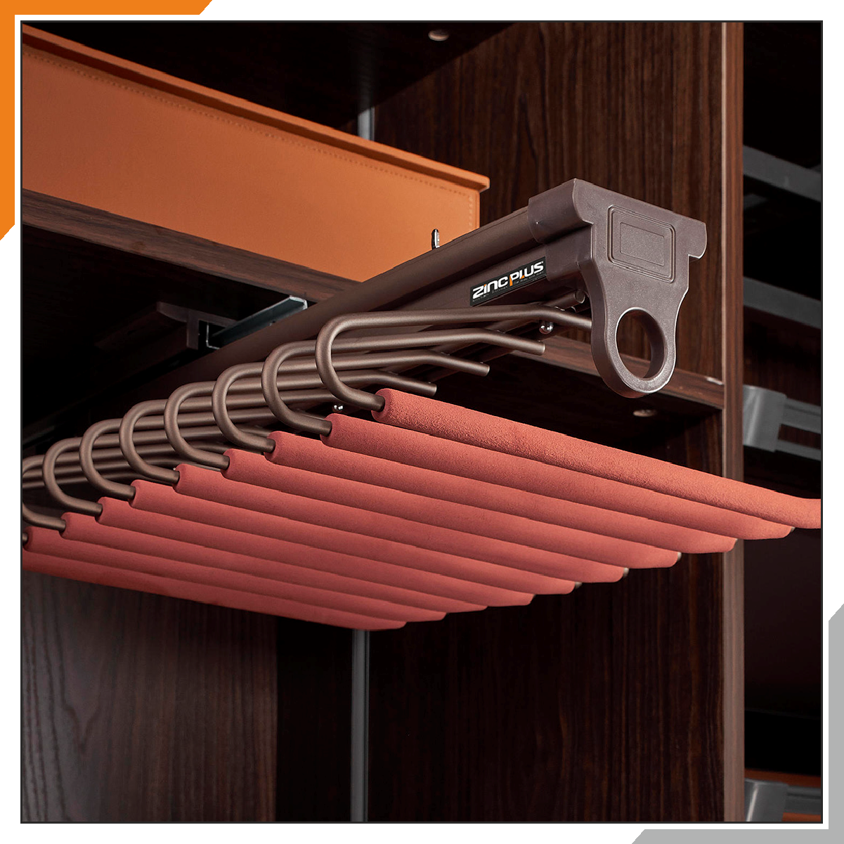 Top Mounted V-Pants Rack (Mocha Color)