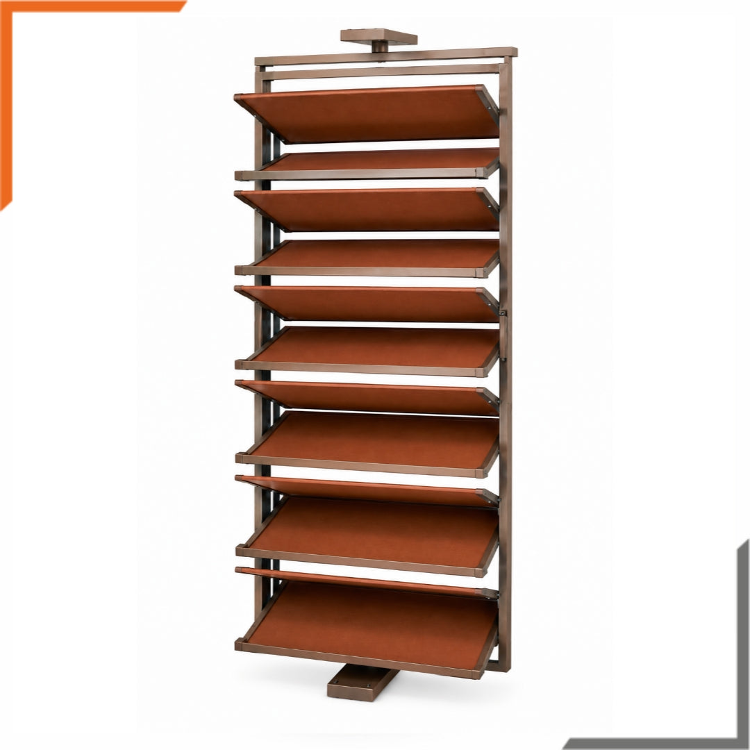 360° Rotating Leather  Shoe Rack