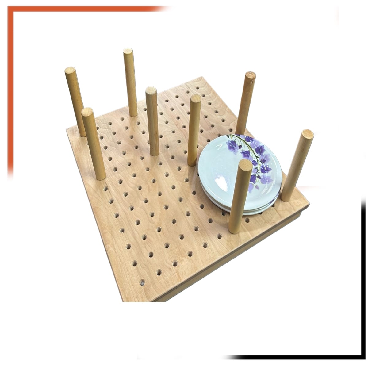 Wooden Plate Holder with Sticks