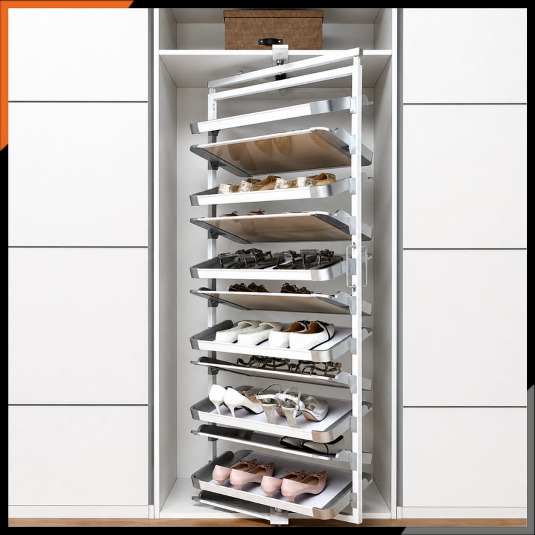 360° Rotating Shoe Rack – Zinc Plus