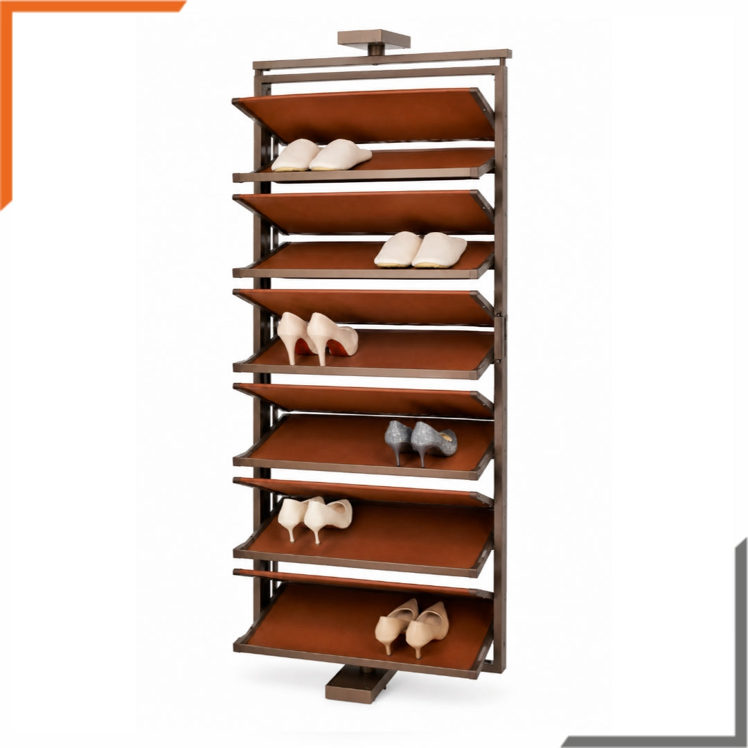 360° Rotating Leather  Shoe Rack